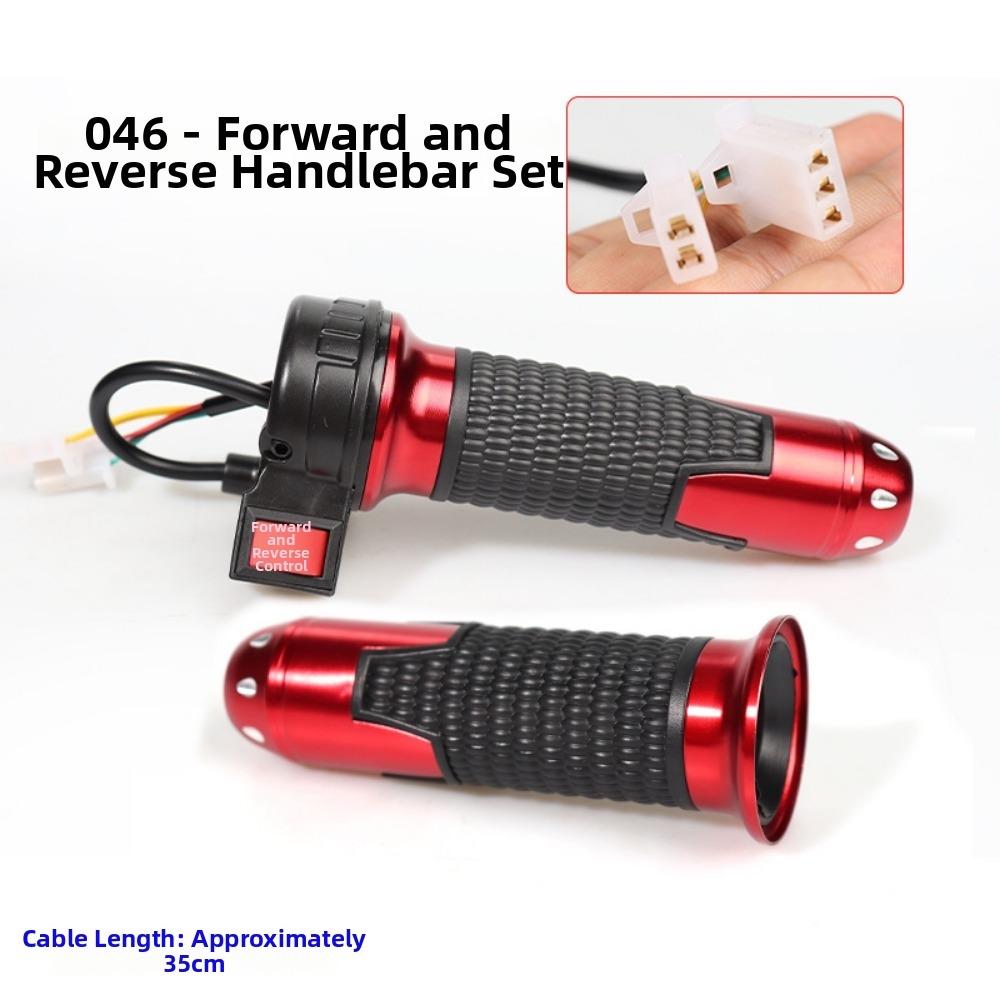 1pair Red&Black Twist-Throttle Line length 35/40cm Switch handle Electric Bike Bicycle Handlebars