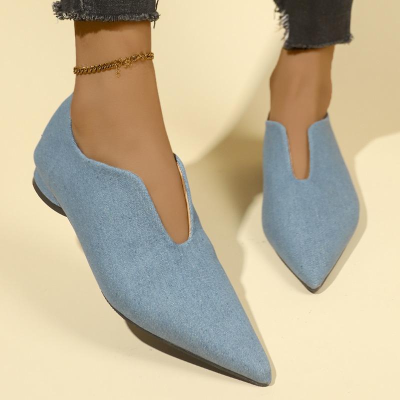 Kadın Sivri Burunlu Düz Ayakkabılar Düz Renk Örme Slip on Ayakkabılar Rahat Nefes Alabilen Bale Ayakkabıları Kadın Düz Ayakkabılar Loafer'lar Kadın