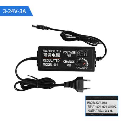 AC DC Adjustable Power Supply Adapter 3V-24V-3A LED Screen Display Voltage Various 3V 9V 12V 15V 24V 72W 8PCS Jack DC Connector