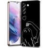 Couple Cartoon Aesth Sun Moon Phone Case For Samsung Galaxy S24 Ultra S23 FE S22 S20 S21 5G S10 S9 Plus S10E S8 Soft Clear Cover