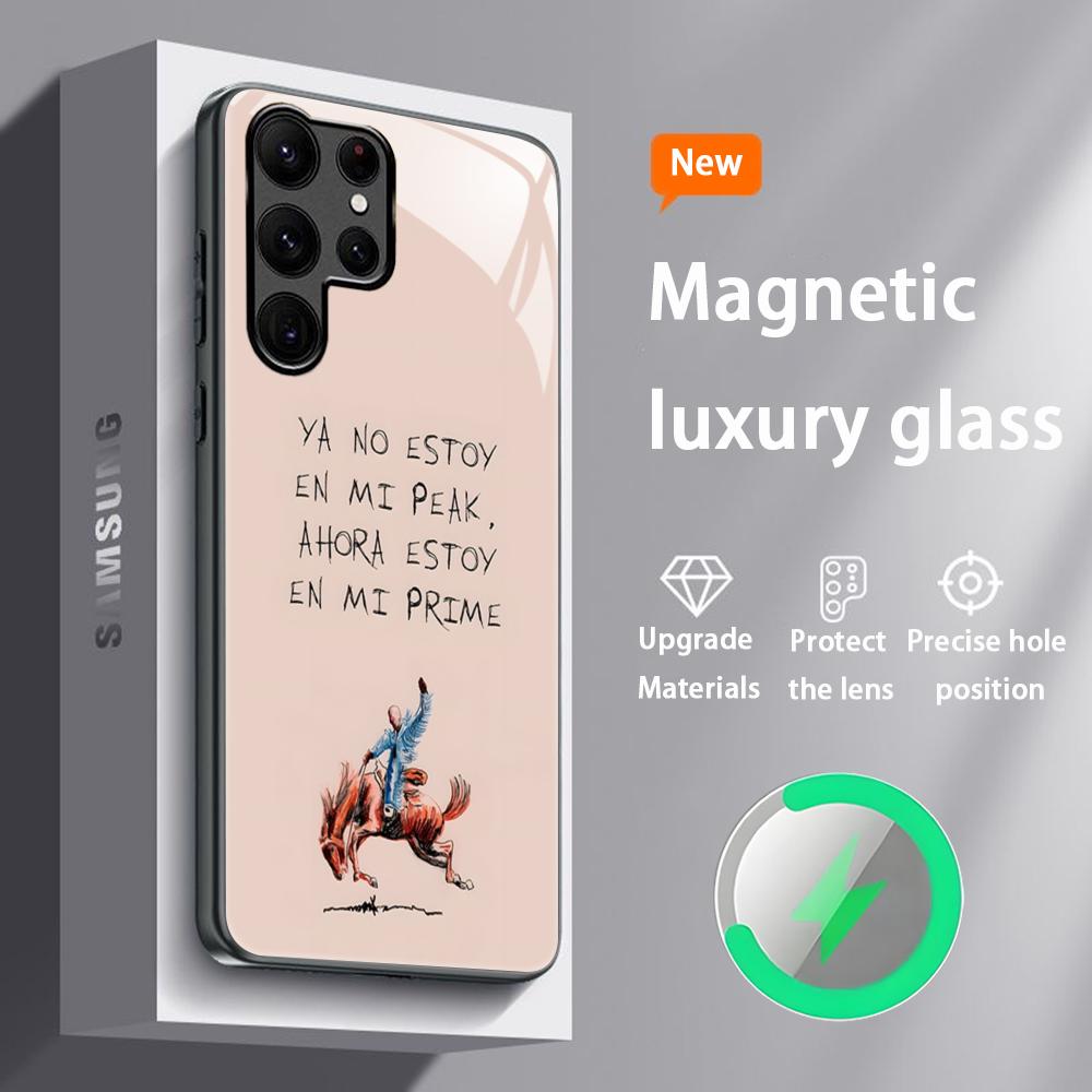 Popular Bad Bunny Singer Phone Case For Samsung S25 S24 S23 S22 S21 S20 Plus Ultra Note20 Glass Magnetic Case