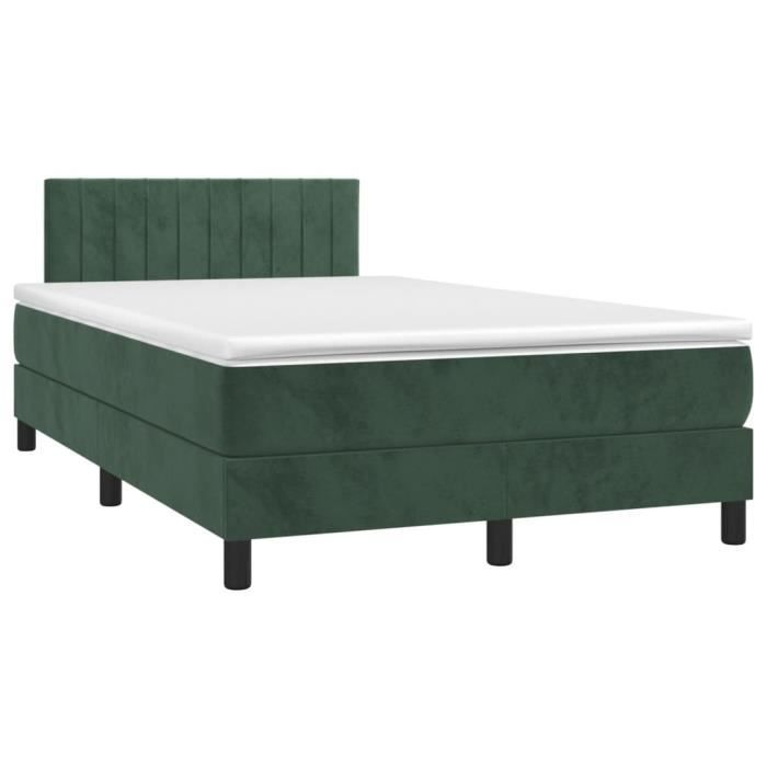3141416 vidaXL Divan Bed and Mattress Dark Green 120x200cm Velvet