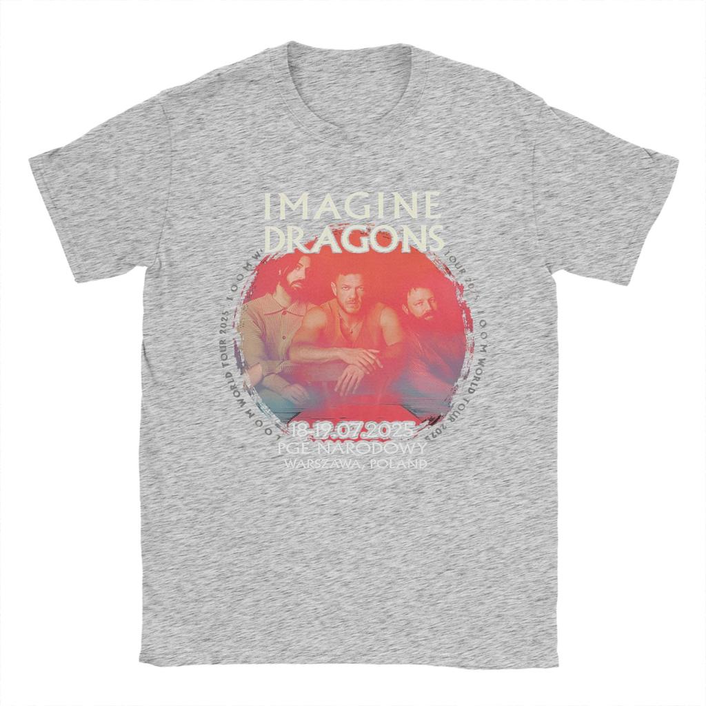 Imagine Dragons 2025 Tour Merch Unisex T Shirts 100% Cotton Tee Printed  Tops T-shirt