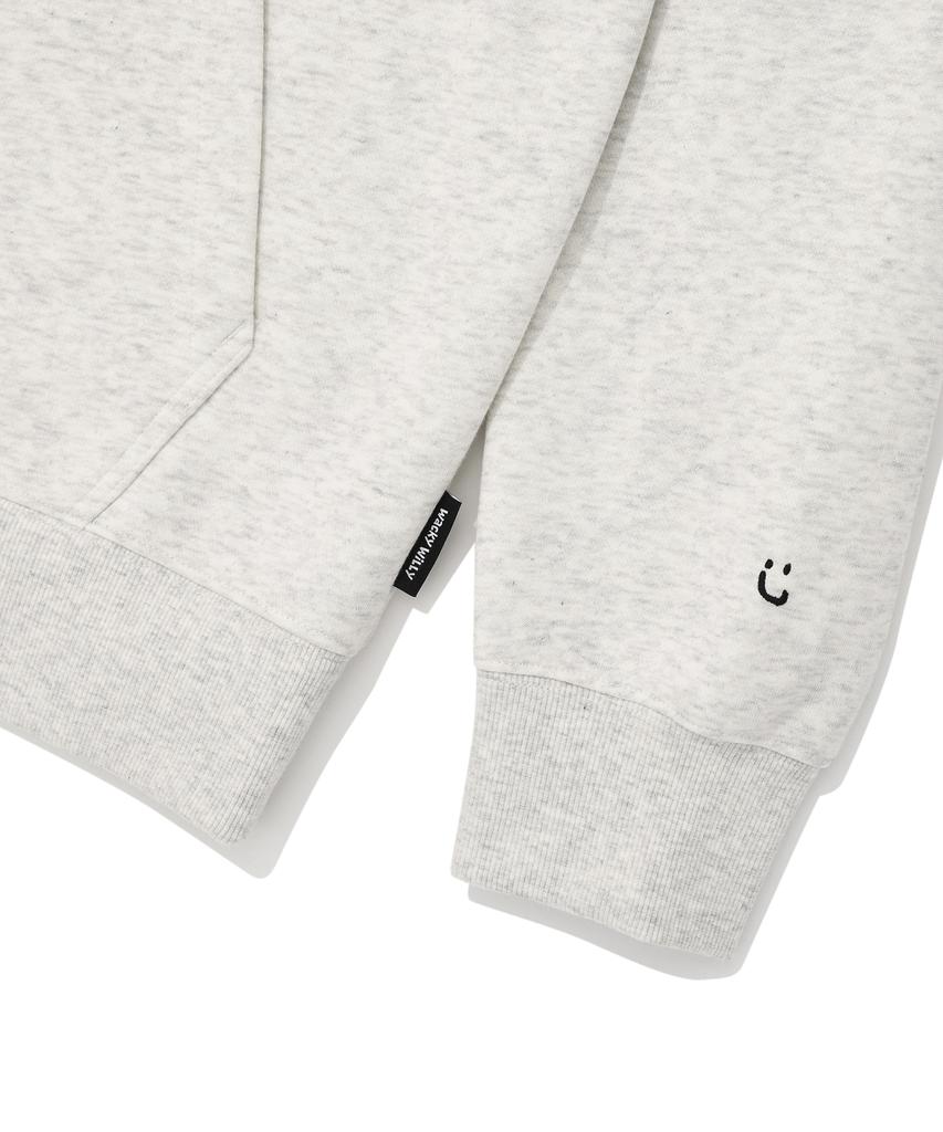 Wacky Willy Logo Wappen Fleece Zip-Up Hoodie Oatmeal