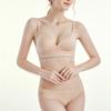 Women's Seamless Underwear Set for Small Chest Push-up Bra Without Underwire Comfortable and Breathable Lace Panties