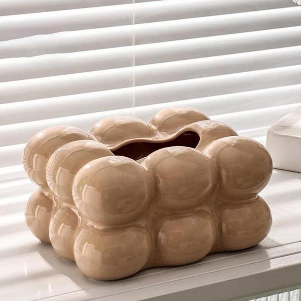 Ceramic Tissue Box Cover, Decorative Dispenser, Paper Storage Holder, Holder for Homes,