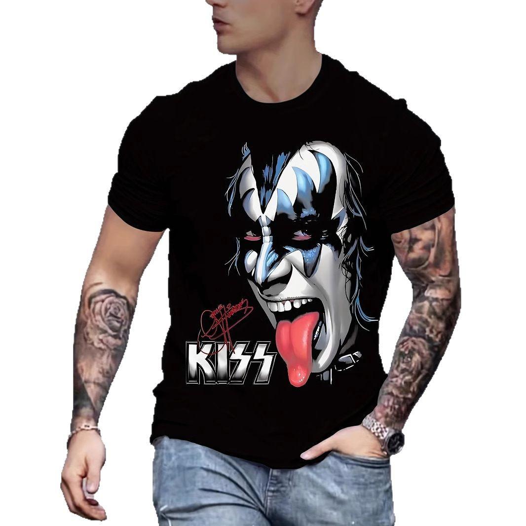 

Летний топ с круглым вырезом и 3D-принтом с изображением лица призрака, модные повседневные мужские футболки с коротким рукавом 6XL