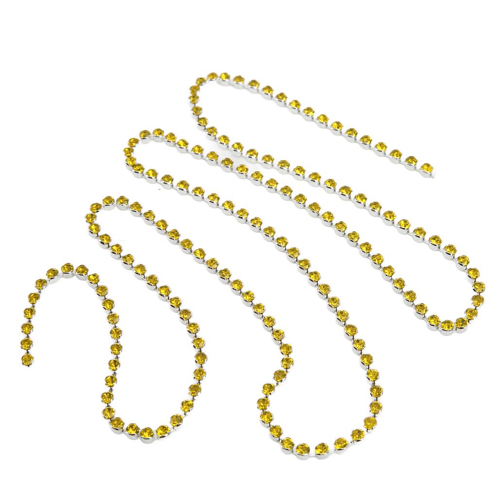 5 Yards Rhinestone Chain Strong Practicability Shiny Colorful Round Rhinestone Claw Chain for DIY Garment Decoration