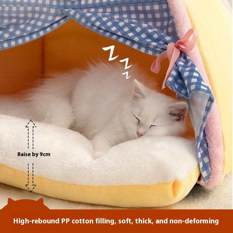Heated Pet Tent House Winter Warm Cushion Bed for Cats Puppies