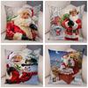 Merry Christmas Santa Claus Cushion Cover Decor Cute Cartoon Pillow Case Plush Pillowcase for Children Room Sofa 45x45cm