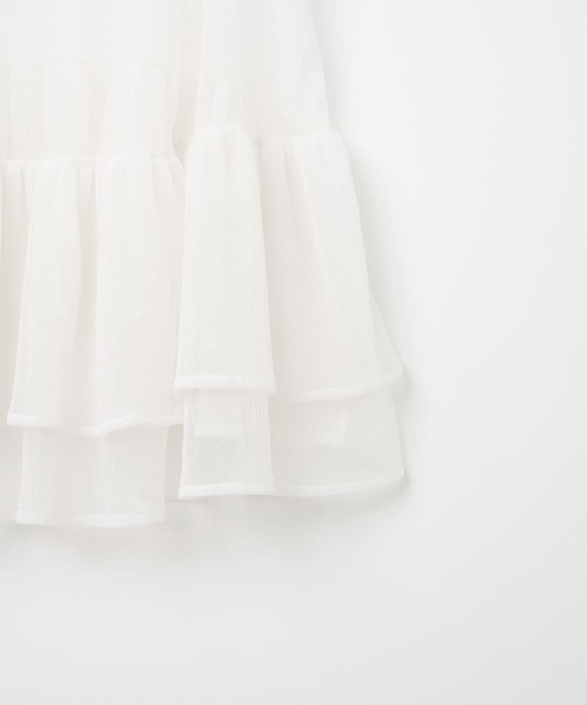 MILLO WOMEN Sheer Frill Dress [White]