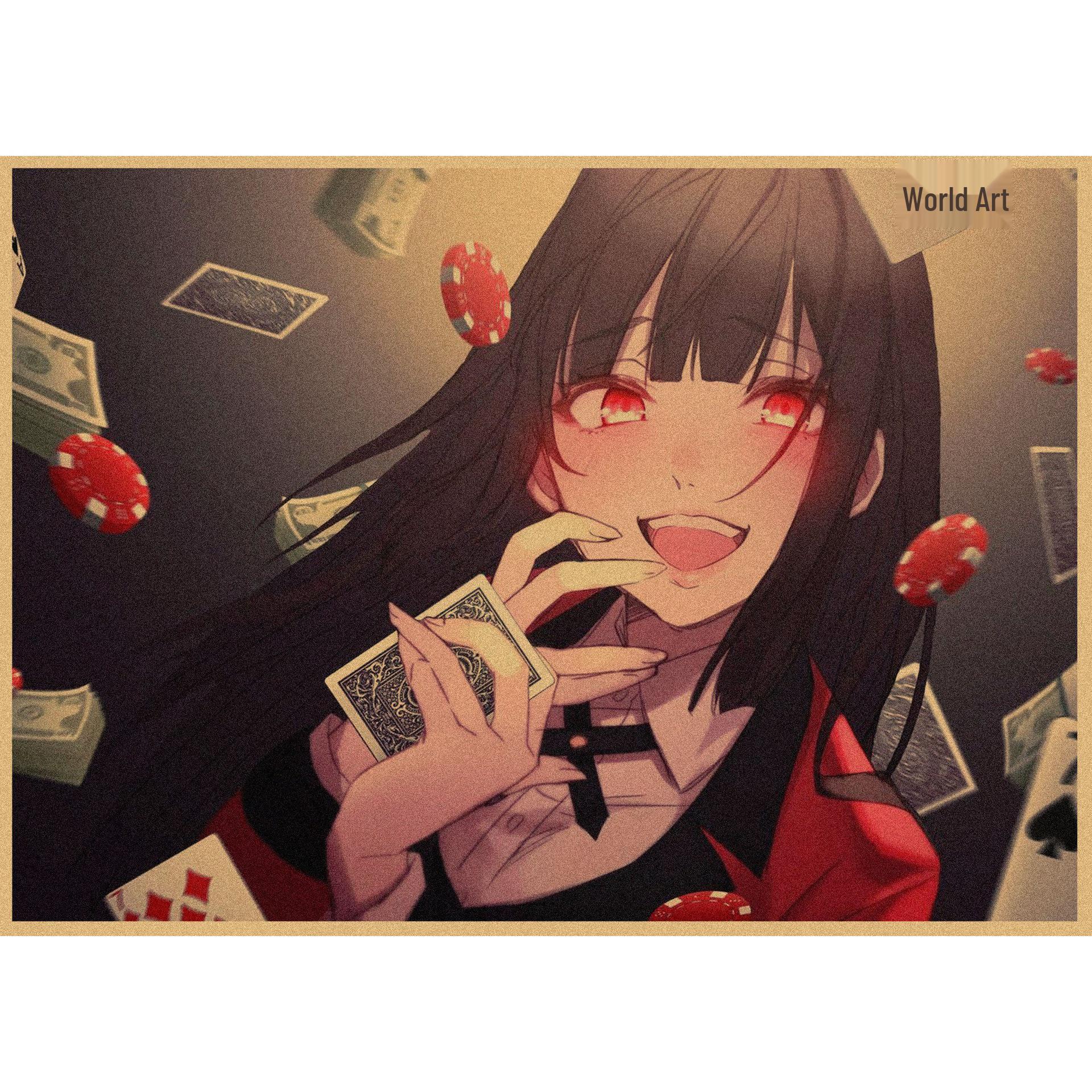 Kakegurui Anime Retro Kraft Paper Wall Poster Mural 326 29.7X42cm