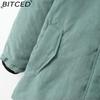 BITCED Autumn/Winter Plus Size Women's Shearling Hooded Zip-Up Fleece-Lined Coat