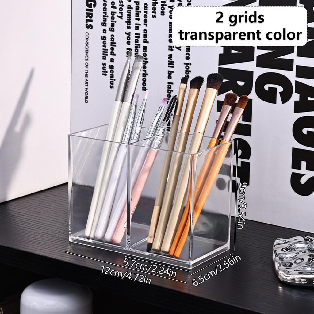 1pc Desktop Acrylic Transparent Makeup Brush Storage Box Organizer Portable Lipstick Makeup Brush Makeup Pen Holder Storage Box