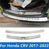 For Honda CR-V CRV 2017-  Inner+Exterior Rear Trunk Bumper Foot Plate Tailgate Door Sill Scuff Guard Plate Accessories