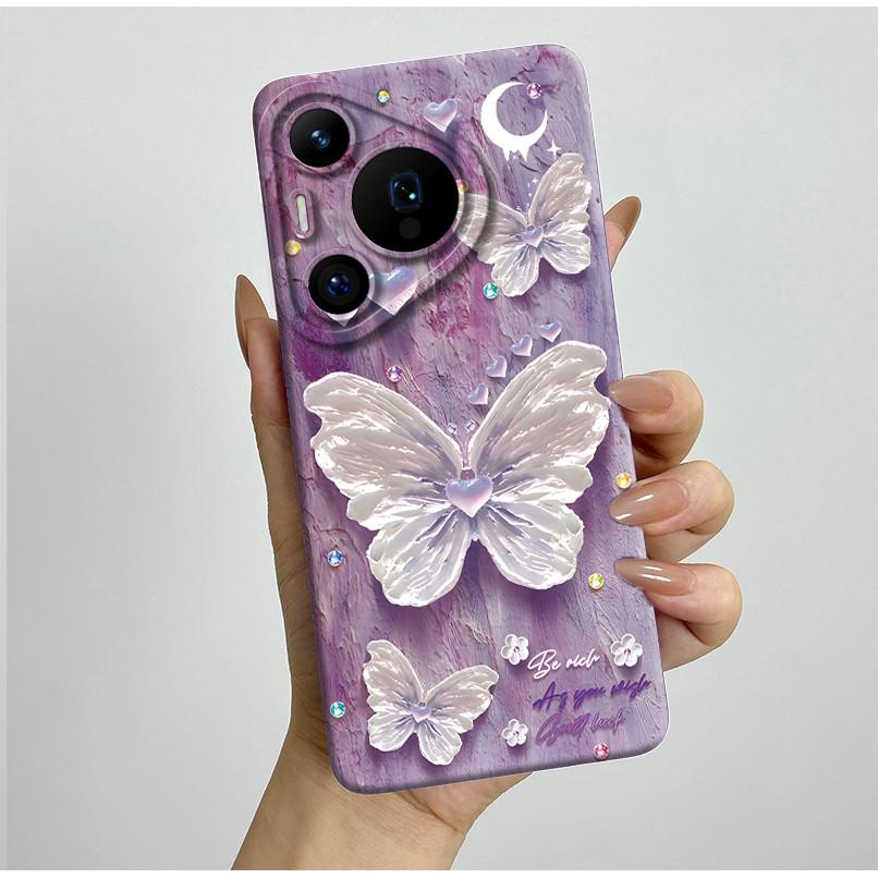 For Huawei Pura 70 Pro Case Pretty Butterfly Flower Soft Silicone Phone Case For Huawei Pura 70 Pura70 Pro 70Pro Plus Back Cover
