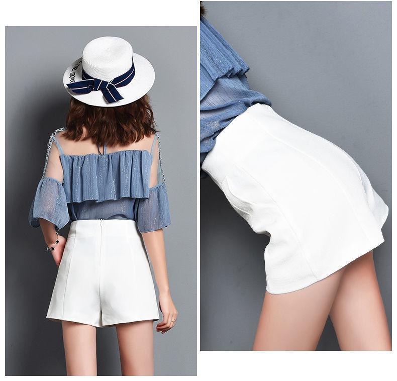 Women's Plus Size High Waist White A-Line Shorts - Slimming, Loose Fit, Wide Leg, Perfect for Spring/Summer Casual Wear
