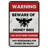 Vintage Bees & Honey Metal Tin Sign for Kitchen Farm Interior Decor
