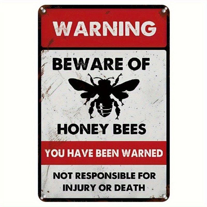Vintage Bees & Honey Metal Tin Sign for Kitchen Farm Interior Decor