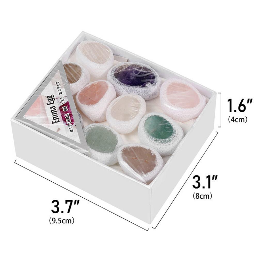 Natural Raw Stone Polishd Crystal Quartz Set Amethyst Rose Quartz Reiki Healing Thumb Worry Stone Collectibles Home Decor Gifts
