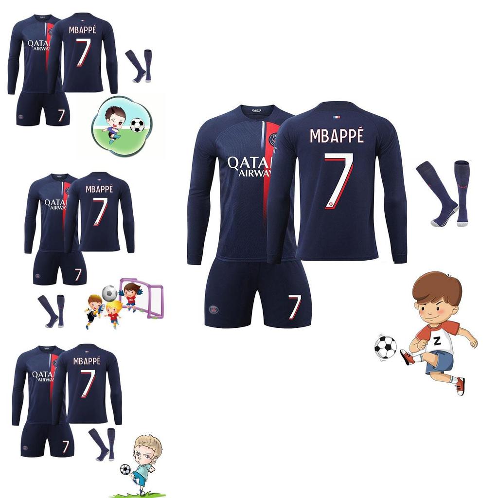 High-quality Paris Home Soccer Kit Long Sleeve Pants Socks Suitable For Children And Adults
