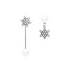 Snowflake pearl fringed earrings femininity Internet celebrity same stud earrings