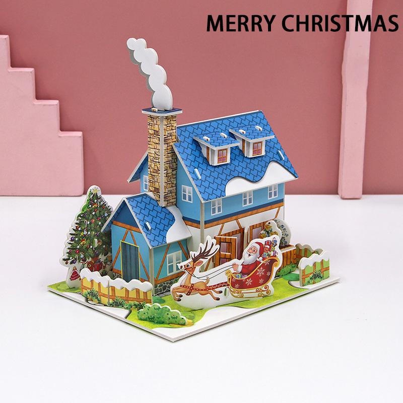 3D Paper Puzzle Montessori Miniature Houses Funny Carton Construction Models For Kids Handmade Educational Toys