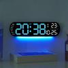 Große Digitale LED-Wanduhr Multifunktionale Einstellbare Atmosphärenbeleuchtung Farbwechselnde Elektronische Weckeruhr