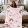 1 Sweet Bunny Cupcake Flannel Blanket 2D Single Print Cute Soft Decorative Blanket Home Living Room Bedroom Dorm Pink Vibe Decor