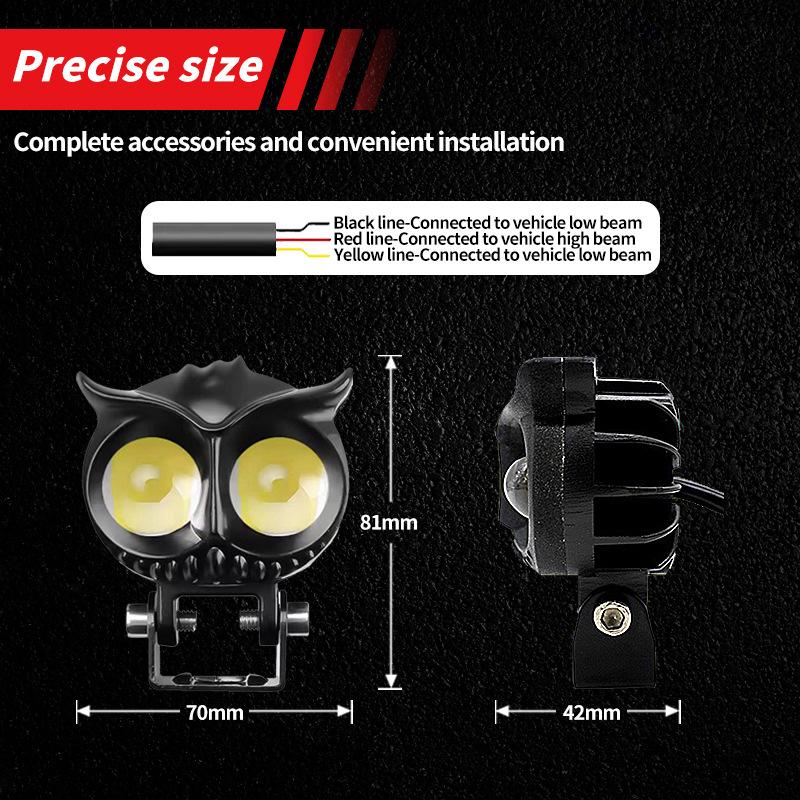 Owl LED Motorcycle Fog Light Spotlight DC 12-85V