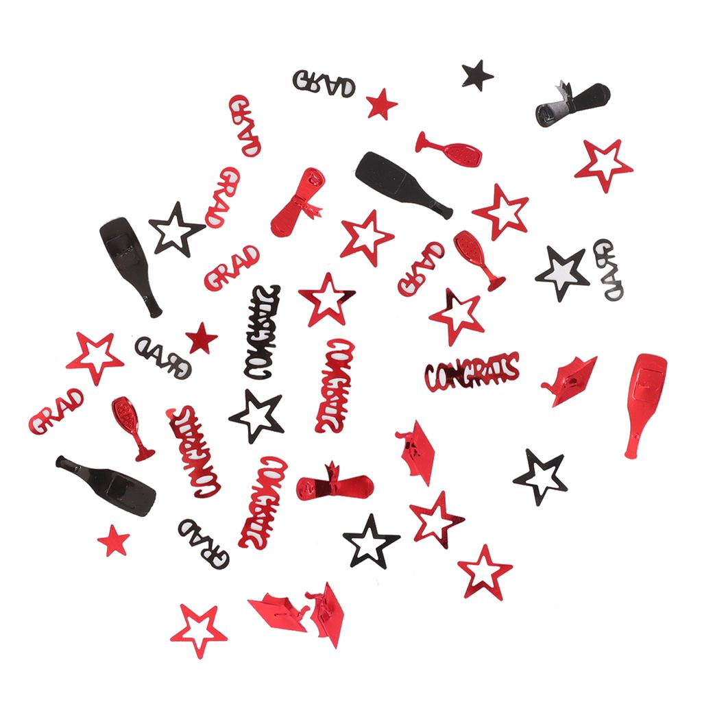 Graduation Confetti Black Red High Gloss Shiny 100g Graduation Party Confetti Party Decorations Supplies