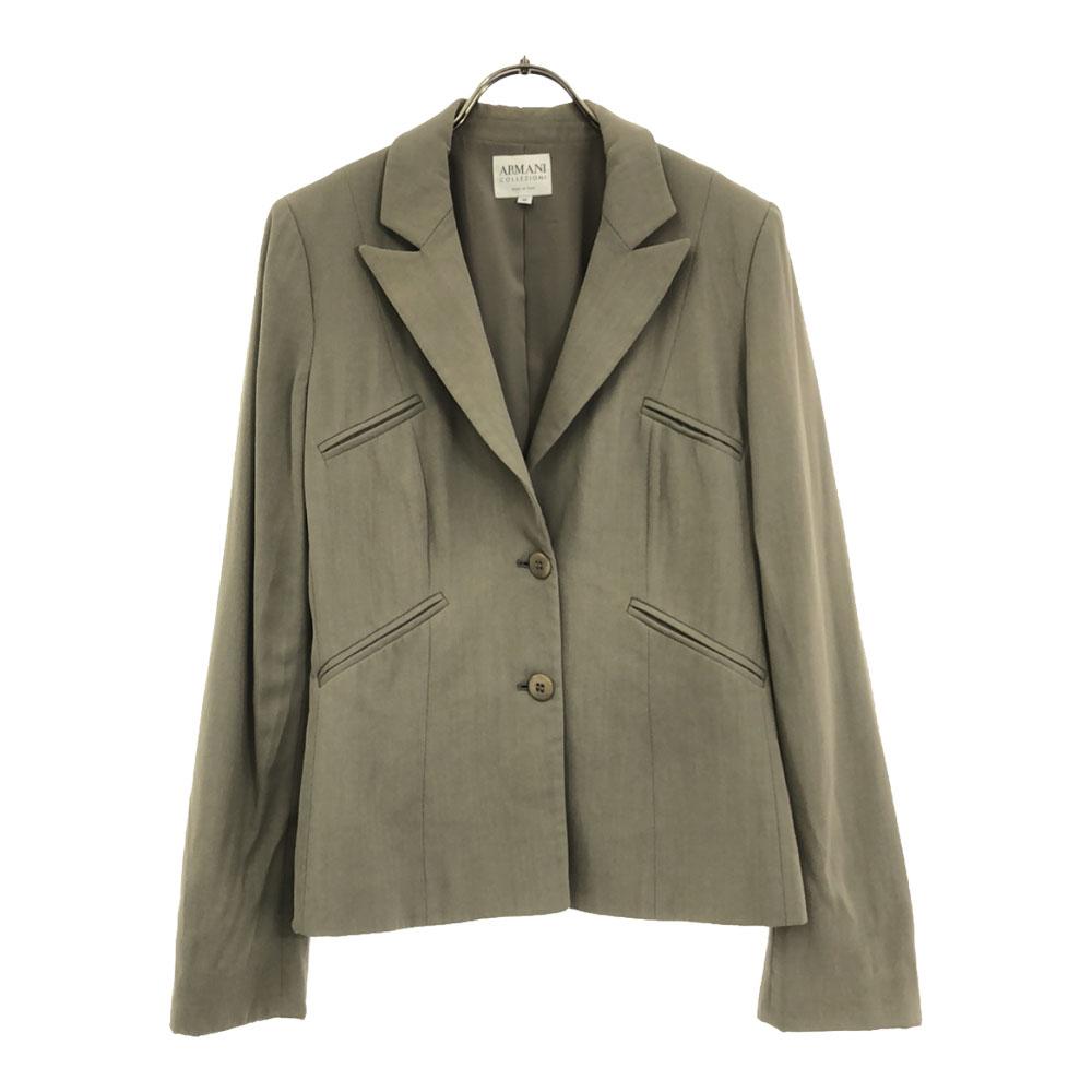 Armani Collezioni Made In Italy Wool Blend Tailored Jacket 40 Gray Women Used