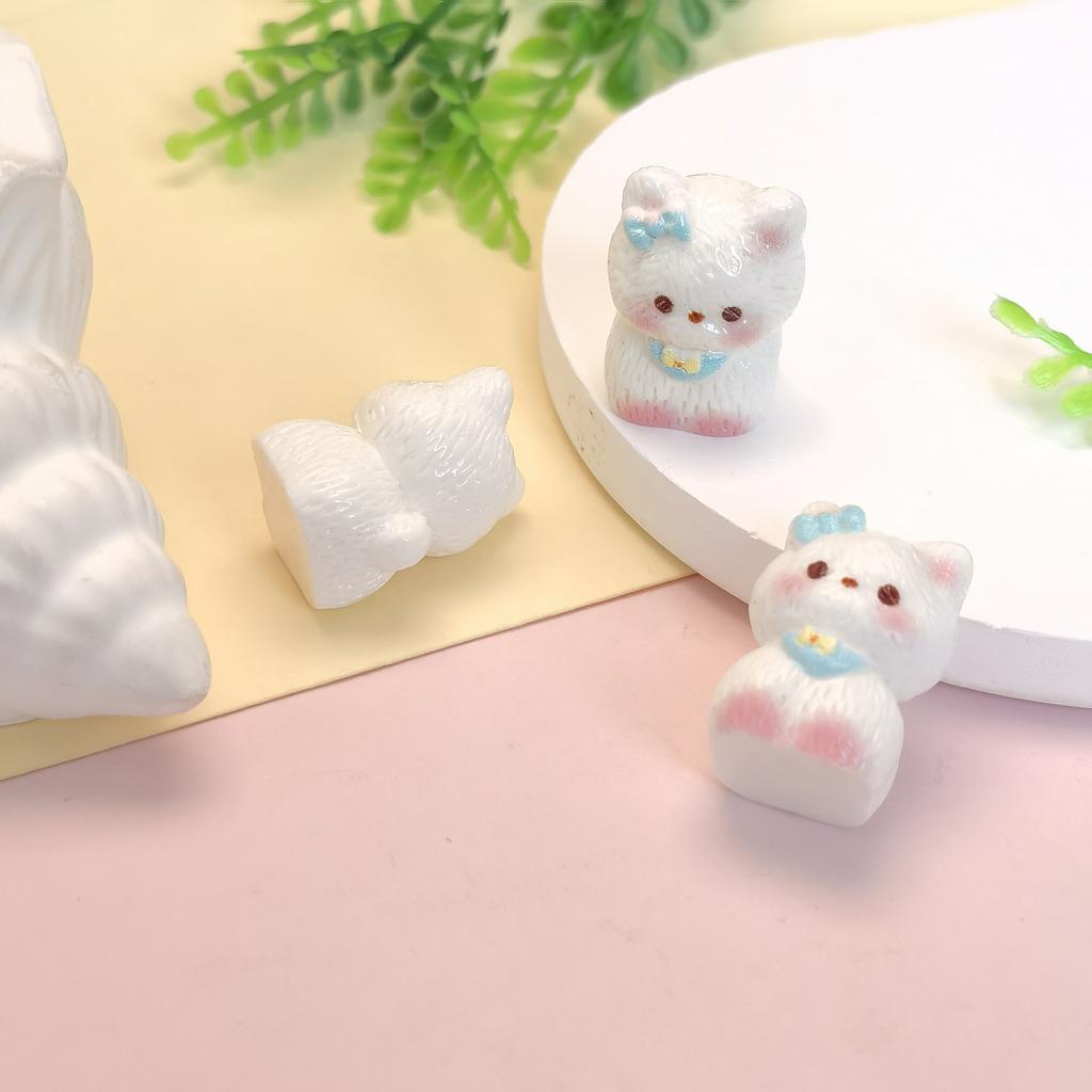 100Pcs Cartoon Cat Slime Charms Flatback Resin Accessories Crafts for Earring Key Chain Jewelry Material