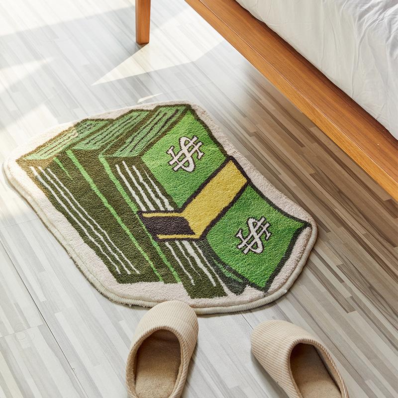 Creative Dollar Imitation Cashmere Carpet Profiled Soft Plush Bedroom Bed Blanket Home Decoration Porch Non-Slip Door Mat