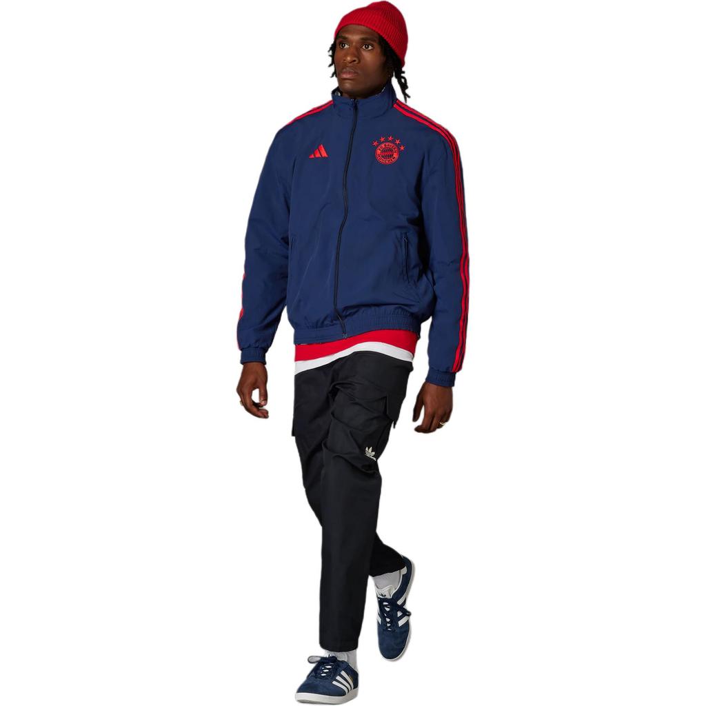 adidas BayernFC Bayern Fc Bayern Anthem Jacket Retro Sports Stand Collar Jackets Men's Dark Indigo IP8316