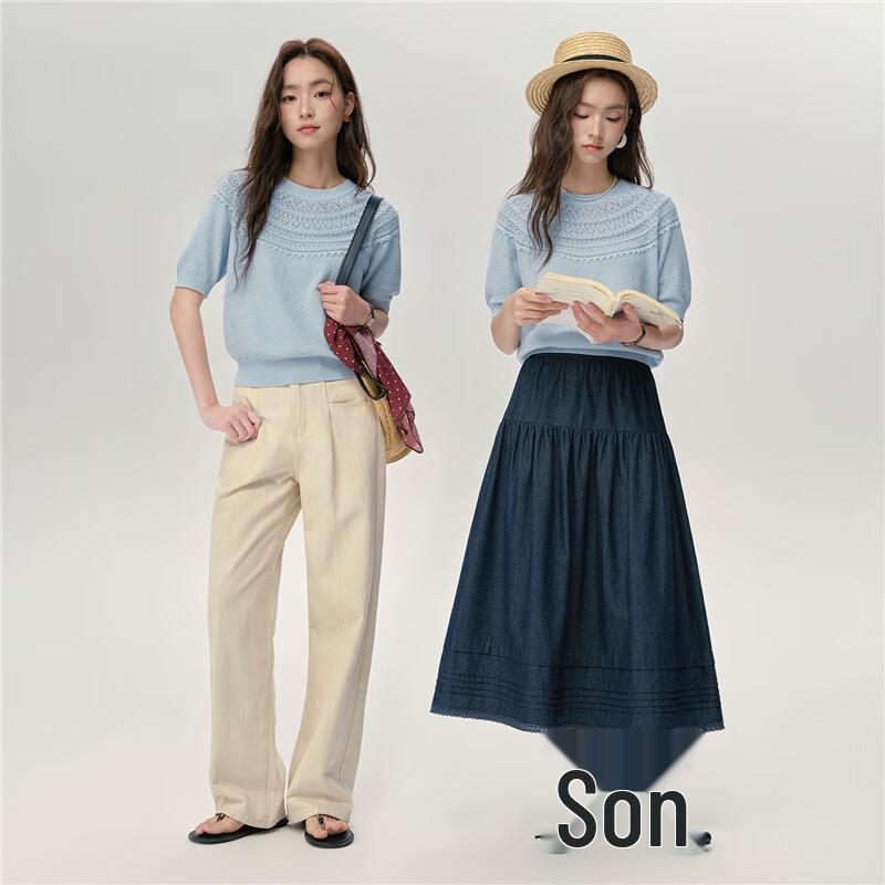 Giordano Women's Pure Cotton Cut-out Knit Top