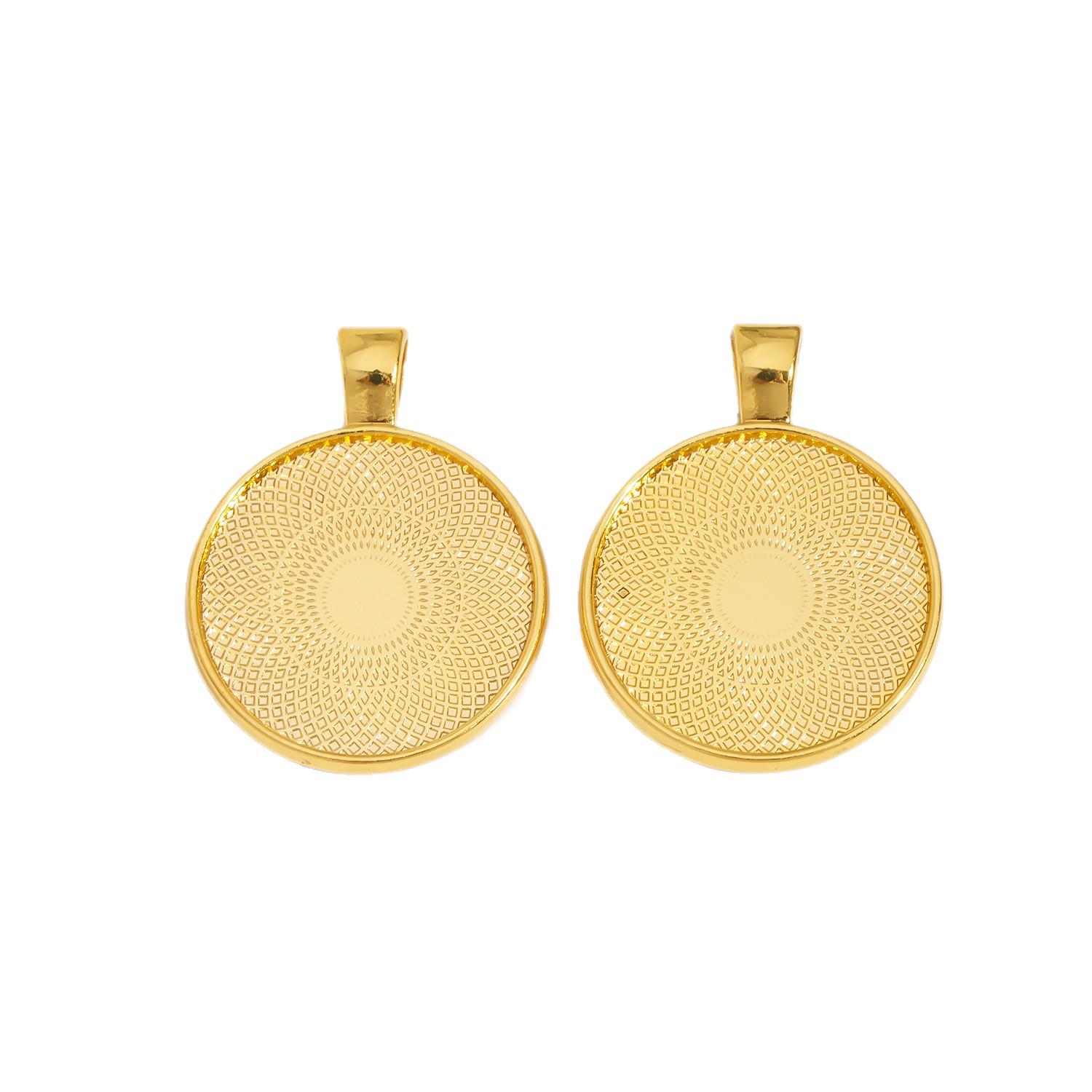 

25mm Round Double-Sided Base Tray Pendant Charm for DIY Jewelry Keychains Antique Bronze