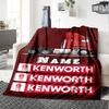 Kenworth Truck Design With Bold Red And White Elements Customize Your Name Cartoon Movie Pattern Blanket Chair Office Sofa Bed Camping Soft And Warm