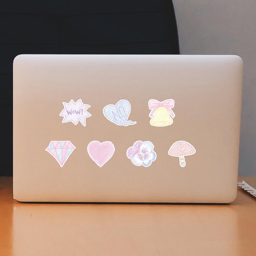 50 Cute Crayon Drawing Graffiti Stickers Suitcase Car Laptop Mobile Phone Waterproof Decorative Stickers