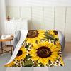 Feelyou Sunflower All Season Bed Blanket Queen x Blossom Flower Flannel Fleece Throw Blanket for Sofa Couch Nature Theme Black F