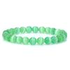 Bracciale con perline di occhio di gatto da 8 mm, bracciale con perline rotonde in pietra naturale, bracciale con perline di quarzo occhio di gatto liscio, gioielli da uomo e da donna.