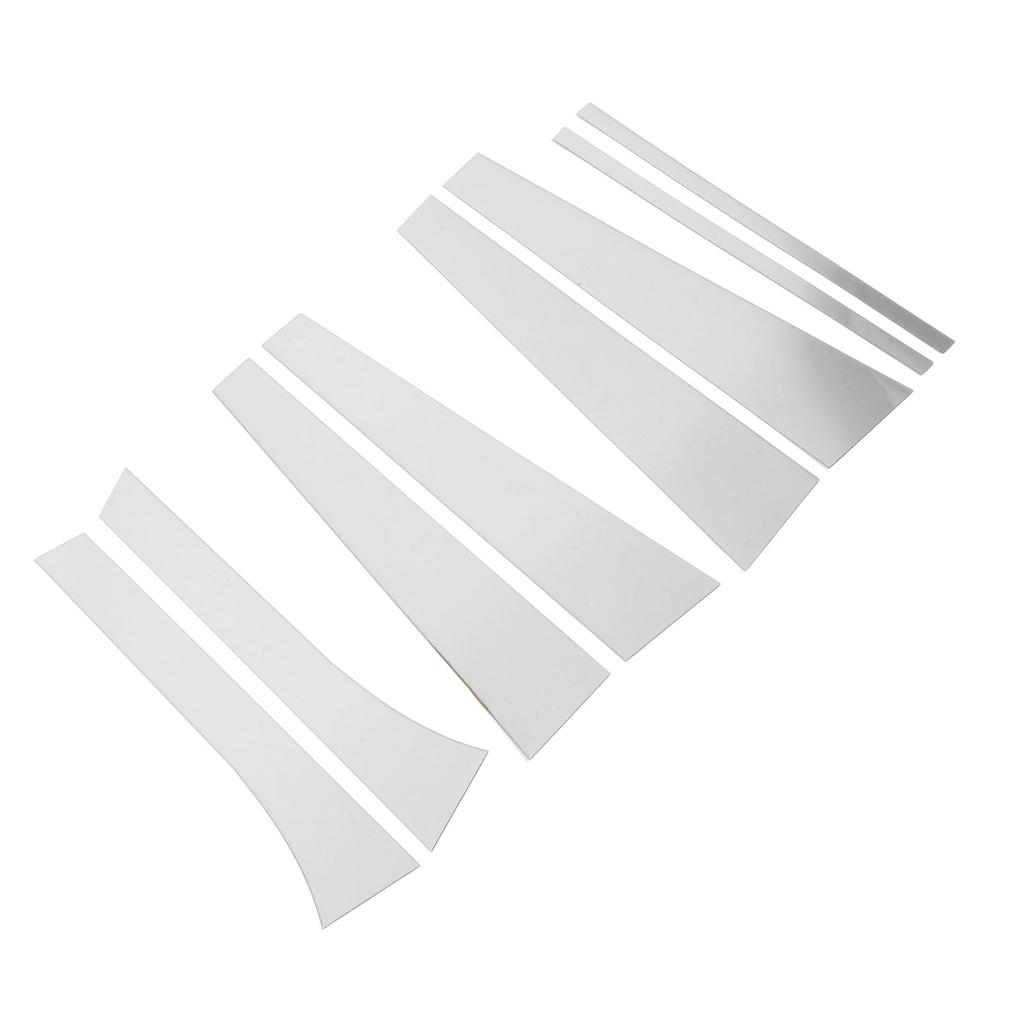 8 stücke Säule Post Trim Hohe Festigkeit PC Spiegel Oberfläche Stil Chrom Tür Fenster Säule Abdeckung Aufkleber