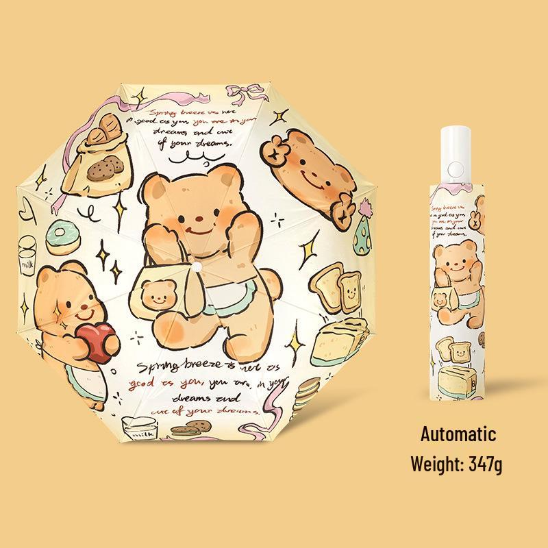 Autoschirm mit Doppelfunktion: Damen High-End Falt-Sonnenschirm mit Schwarzleim-Beschattung, UV-Sonnenschutz, Kompaktes Design