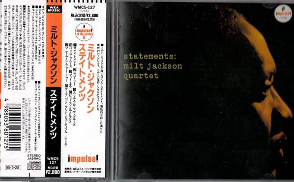

CD MILT JACKSON QUARTET - Statements WMC5127 Impulse! 1990 Japan ObiJazz Used