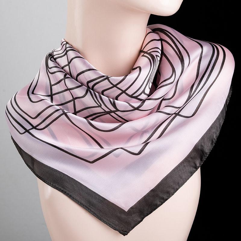 Elegant and Versatile Square Scarf Square Korean Version Spring and Autumn Thin Sunscreen Scarf Milk Scarf Temperament Soft Silk Scarf
