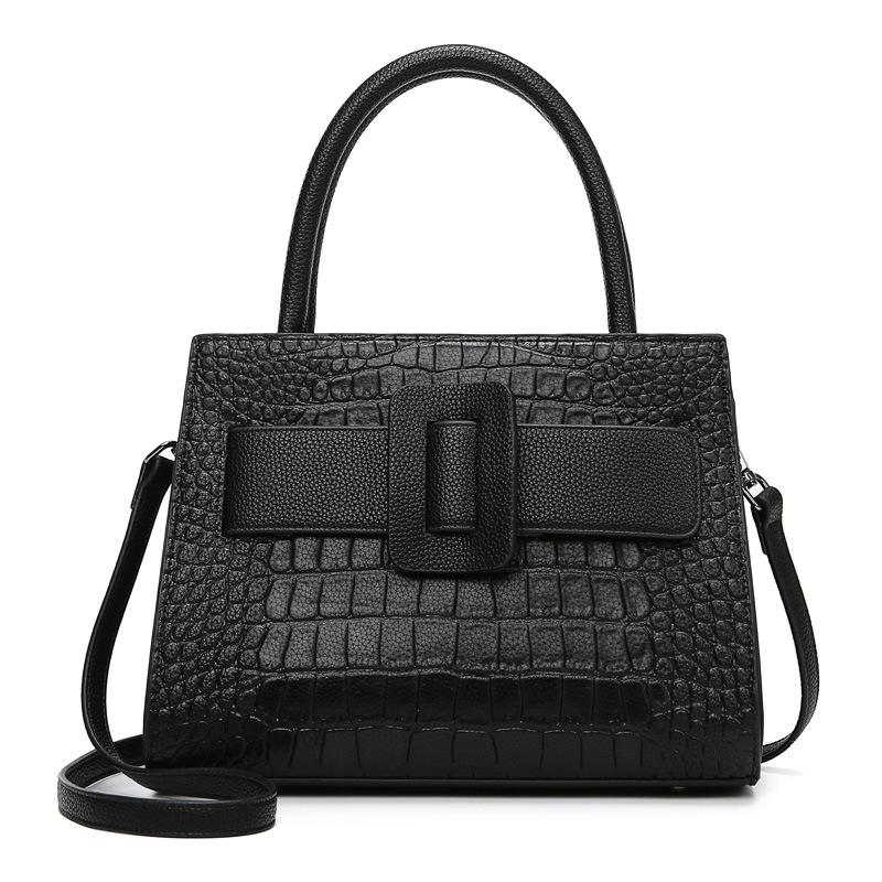 

Сумка-сумка Temperament, женская, новая, модная, большая, вместительная, сумка через плечо, простая, атмосферная, из крокодиловой кожи, сумка через плечо