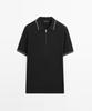 Masimodutti Jersey Polo Knit Collar Detail