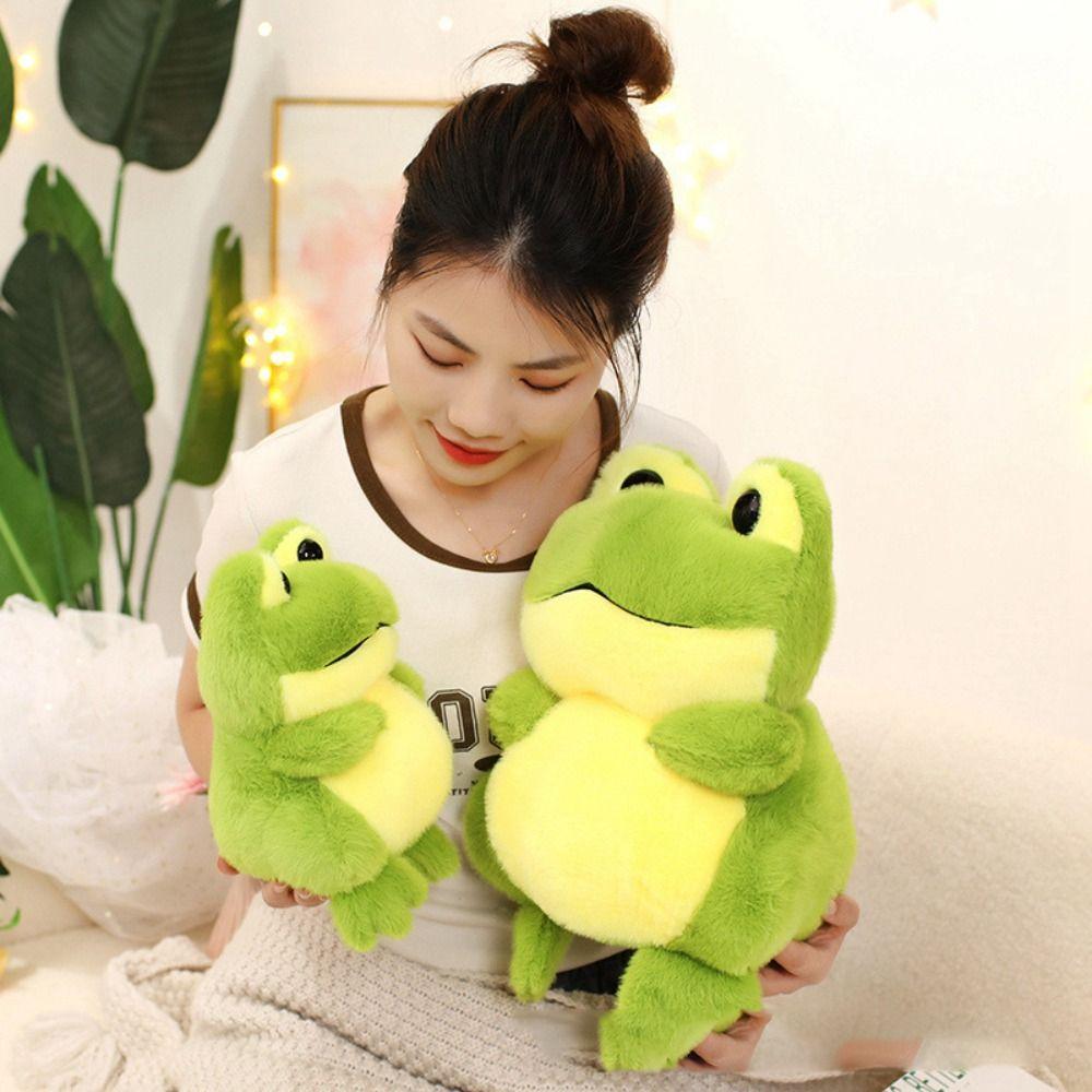 Cartoon Anime Animal Fluffy Frog Figure Doll PP Cotton Cartoon Frog Stuffed Toy  Car Decor