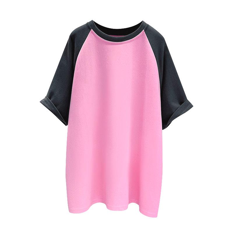 Women's Pure Cotton Raglan Sleeve T-Shirt - Trendy Color Block, Unisex Style, Custom Logo