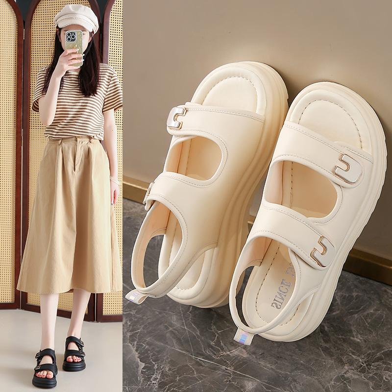 Fashion 2025 Summer Wedge Sandals for Women New Fashion Anti-Slip Beach Shoes for Women Lightweight Casual Thick-Soled Plus Size Sand Fo